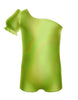 Solid Hologram One Shoulder Puff Sleeve Biketard