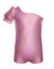 Solid Hologram One Shoulder Puff Sleeve Biketard