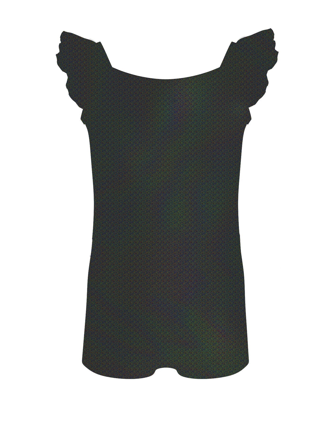 Solid Hologram Cami Biketard with Flutter Sleeves