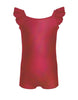 Solid Hologram Cami Biketard with Flutter Sleeves