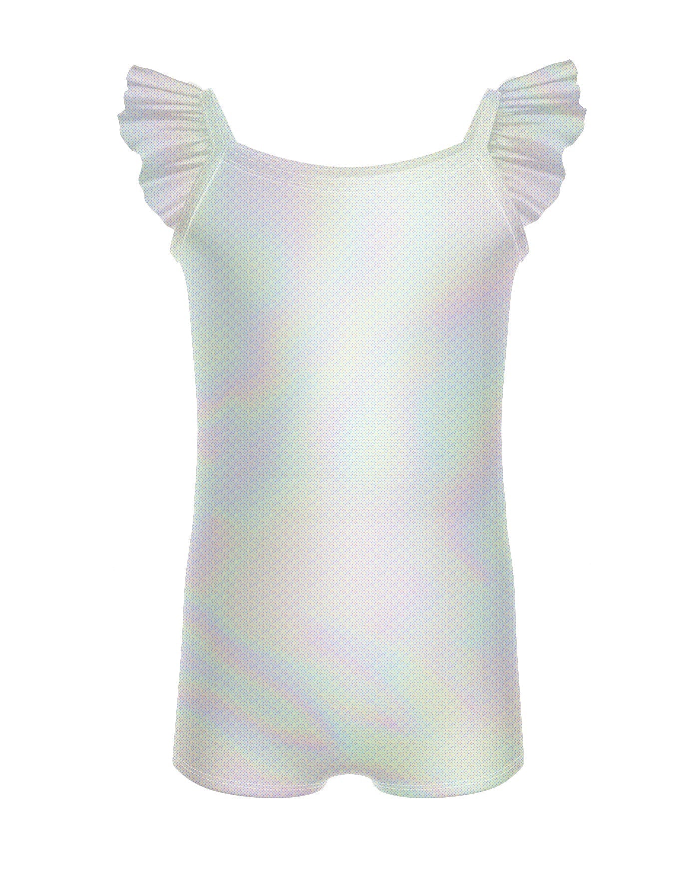 Solid Hologram Cami Biketard with Flutter Sleeves