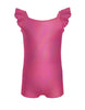 Solid Hologram Cami Biketard with Flutter Sleeves