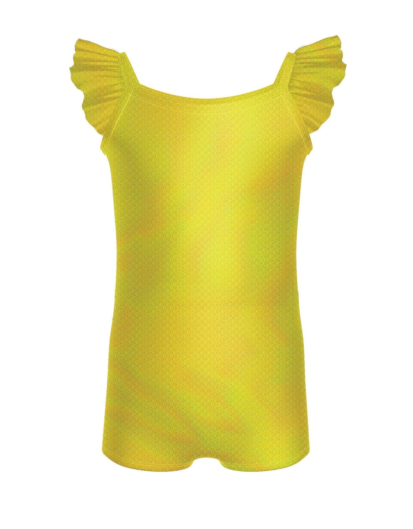 Solid Hologram Cami Biketard with Flutter Sleeves