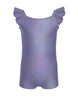 Solid Hologram Cami Biketard with Flutter Sleeves