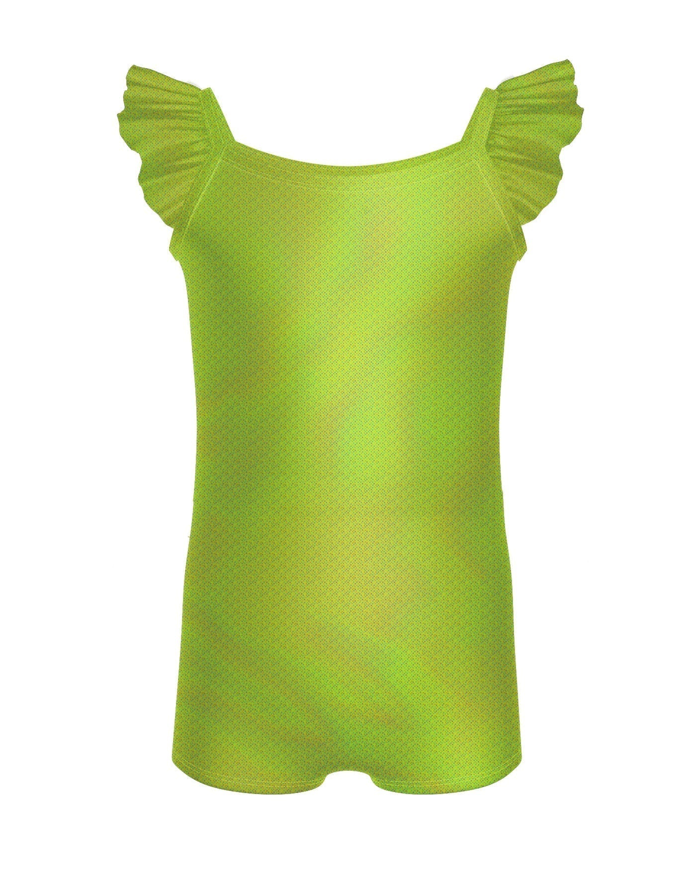 Solid Hologram Cami Biketard with Flutter Sleeves