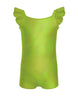 Solid Hologram Cami Biketard with Flutter Sleeves