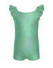 Solid Hologram Cami Biketard with Flutter Sleeves