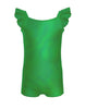 Solid Hologram Cami Biketard with Flutter Sleeves