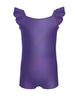 Solid Hologram Cami Biketard with Flutter Sleeves