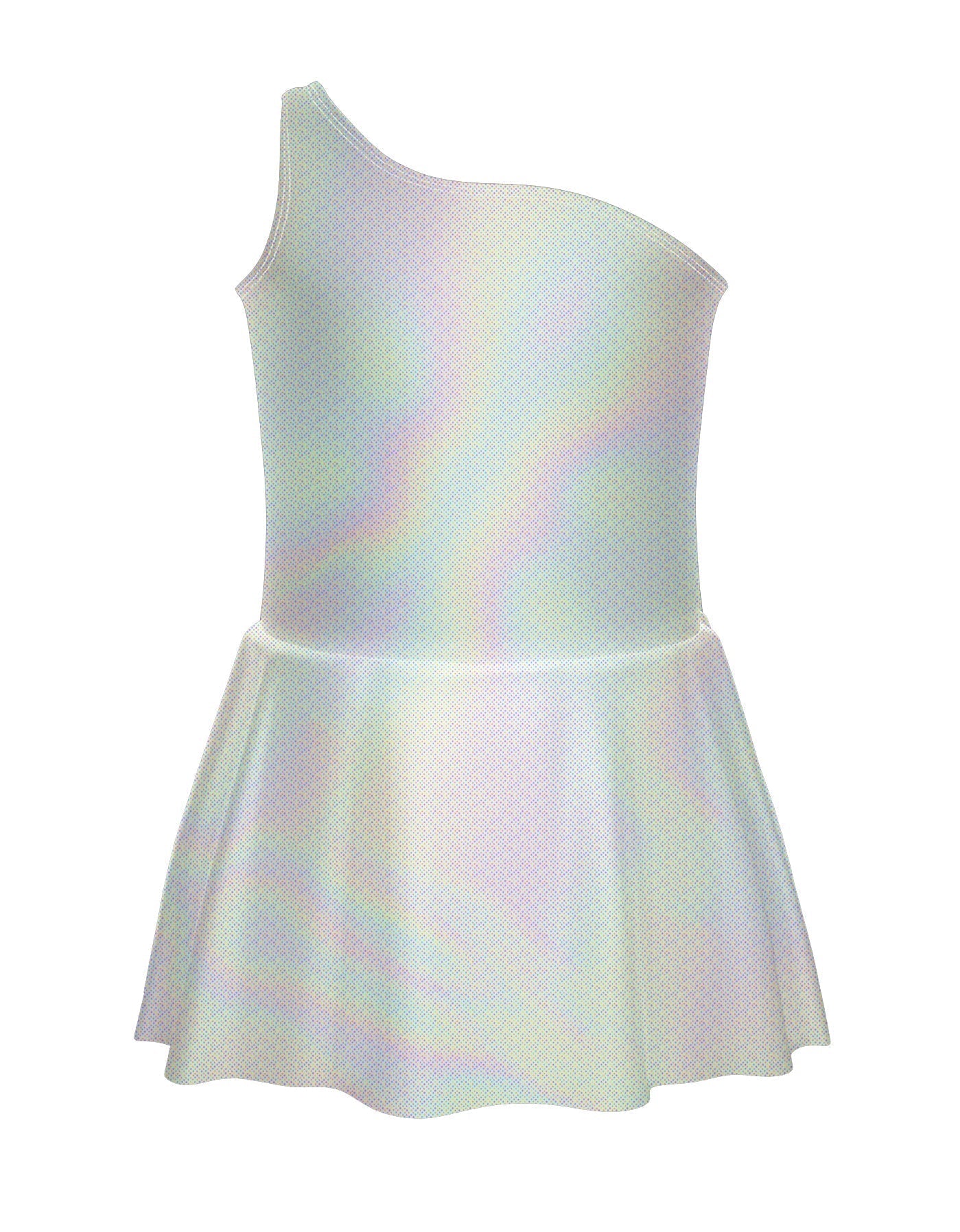 Solid Hologram One Shoulder Dress