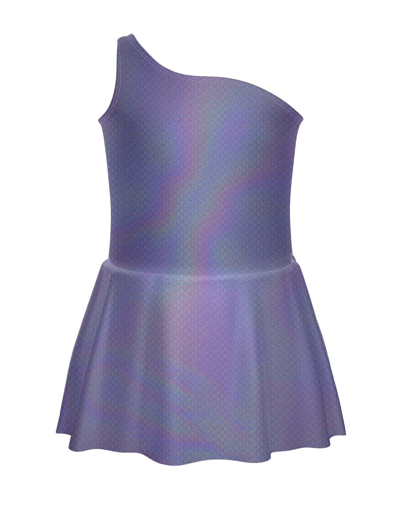 Solid Hologram One Shoulder Dress