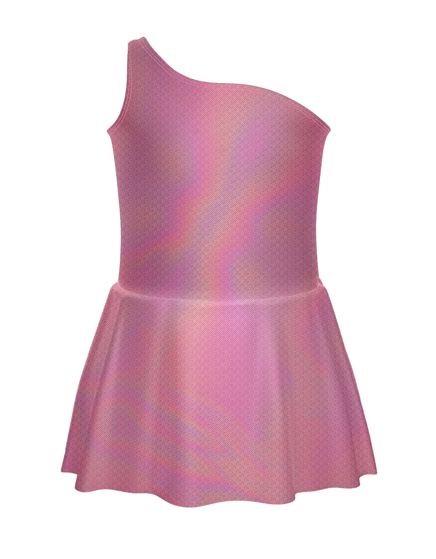 Solid Hologram One Shoulder Dress