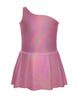 Solid Hologram One Shoulder Dress