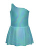 Solid Hologram One Shoulder Dress