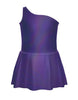 Solid Hologram One Shoulder Dress
