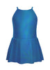 Solid Hologram Halter Binding Dress
