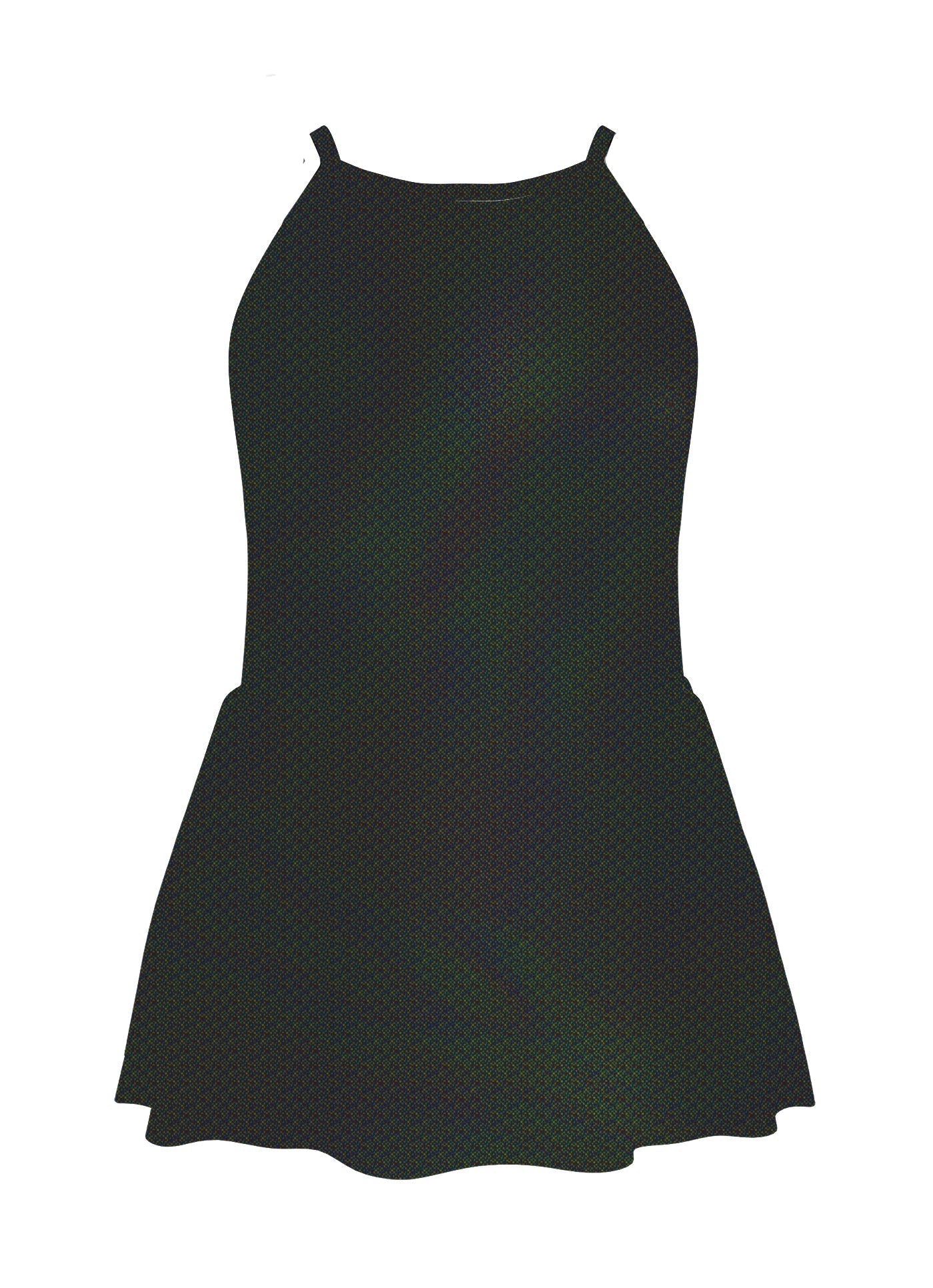 Solid Hologram Halter Binding Dress