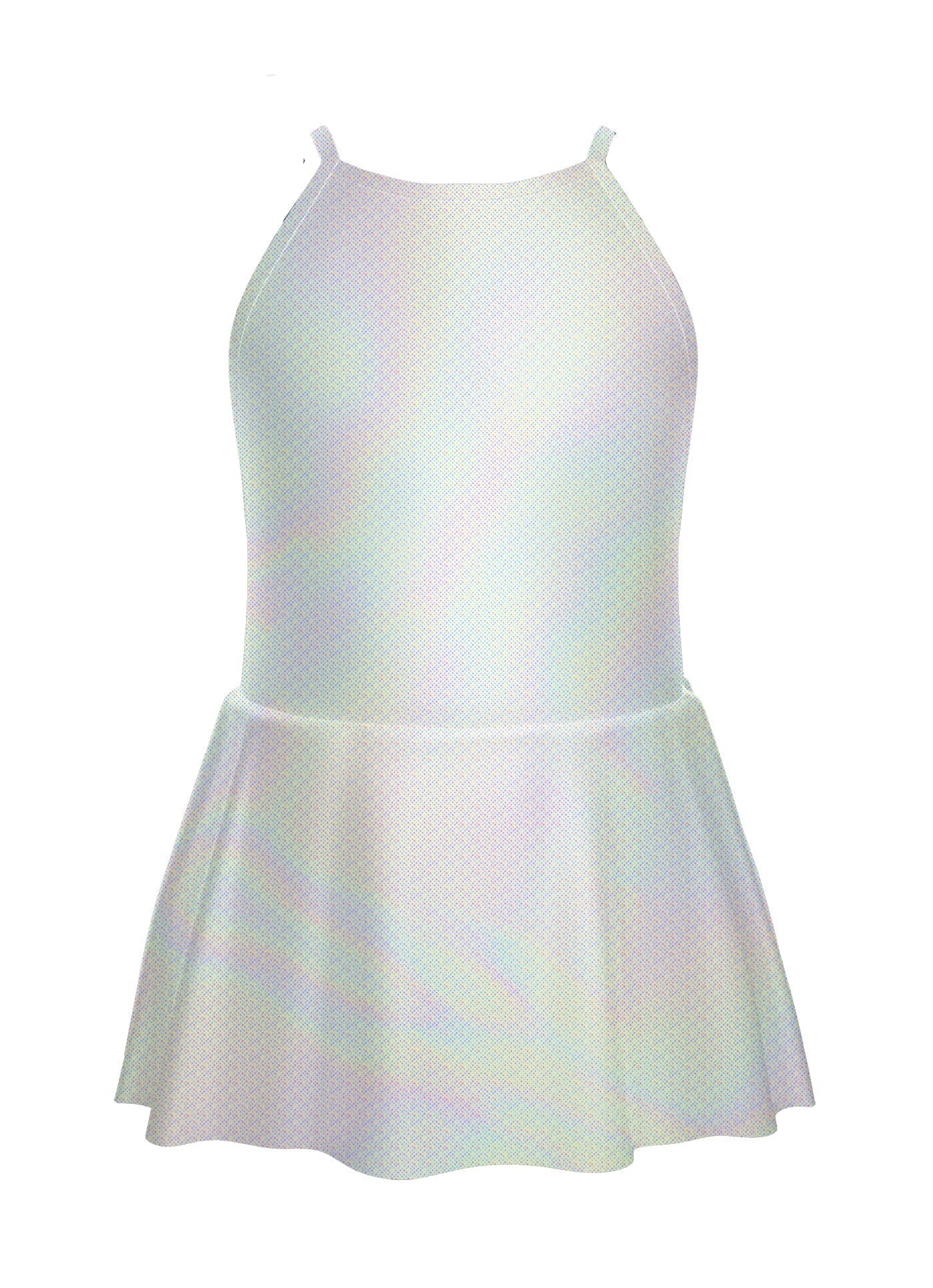 Solid Hologram Halter Binding Dress