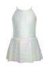 Solid Hologram Halter Binding Dress