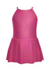 Solid Hologram Halter Binding Dress