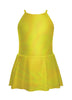 Solid Hologram Halter Binding Dress