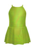 Solid Hologram Halter Binding Dress