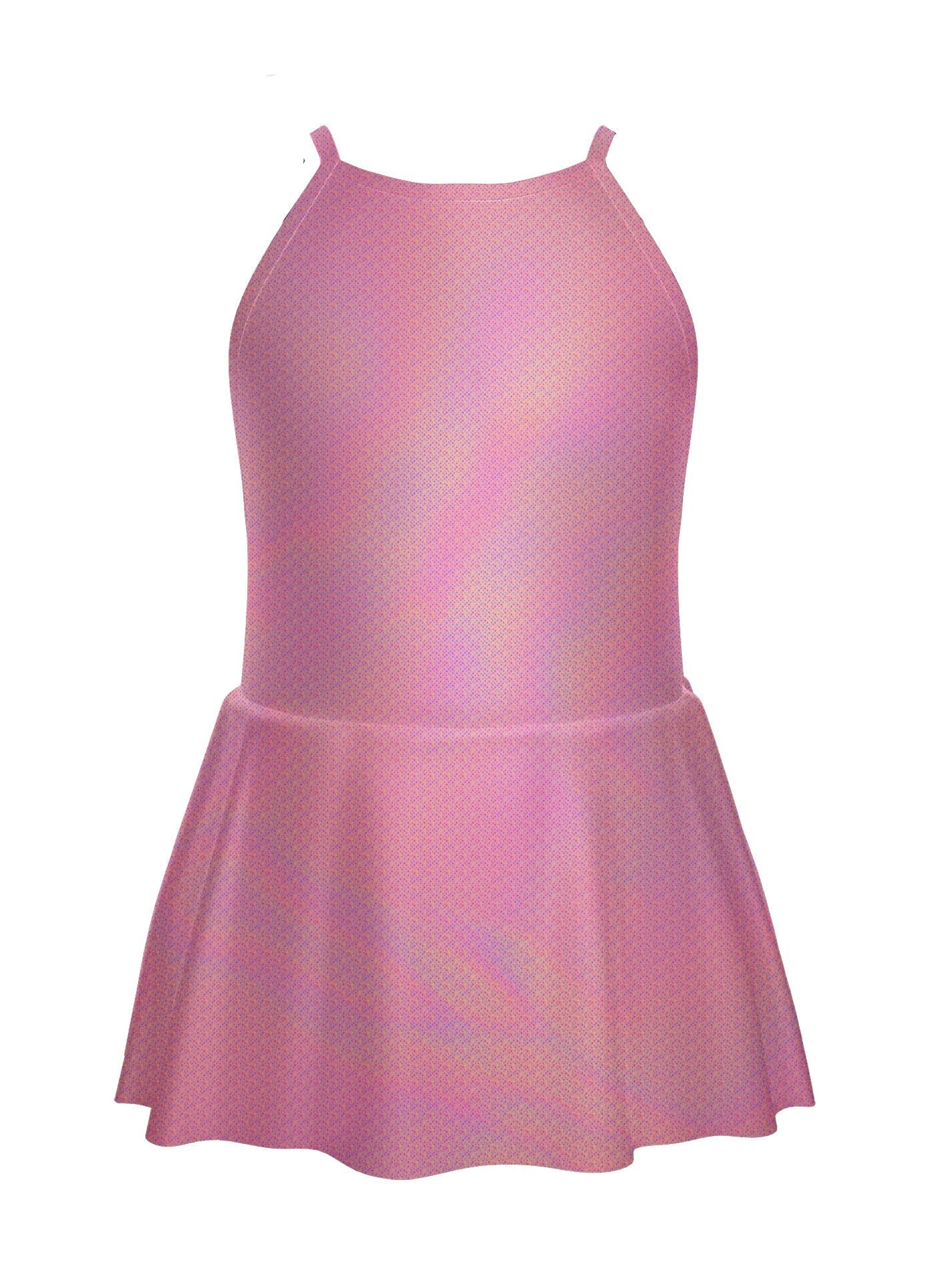Solid Hologram Halter Binding Dress