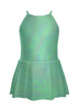 Solid Hologram Halter Binding Dress