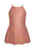 Solid Hologram Halter Binding Dress