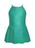 Solid Hologram Halter Binding Dress