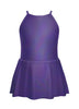 Solid Hologram Halter Binding Dress
