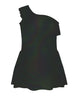 Solid Hologram One Shoulder Dress with Ruffle