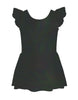 Solid Hologram Tank with Gather Sleeve Dress