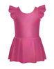 Solid Hologram Tank with Gather Sleeve Dress