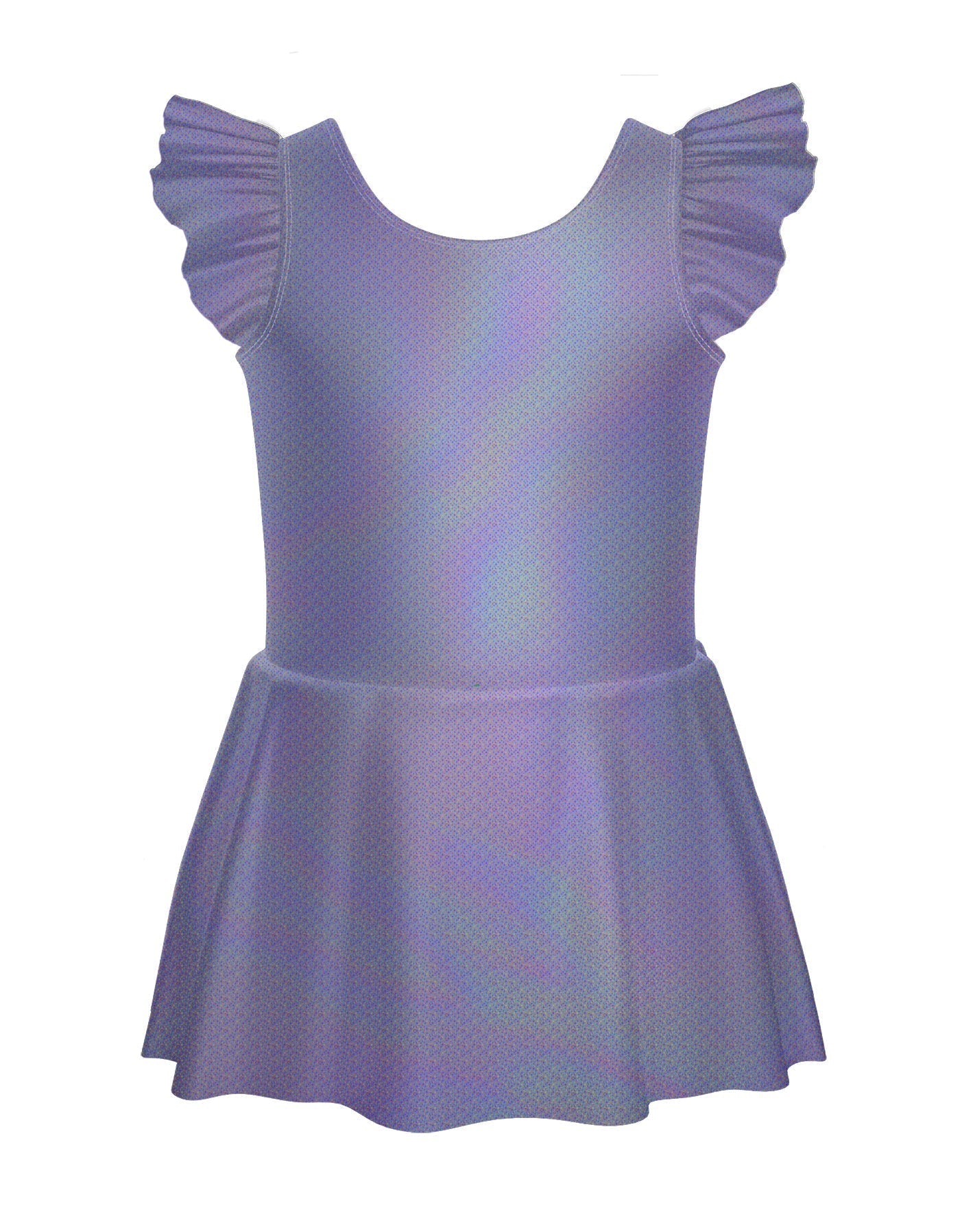 Solid Hologram Tank with Gather Sleeve Dress