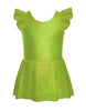 Solid Hologram Tank with Gather Sleeve Dress