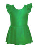 Solid Hologram Tank with Gather Sleeve Dress