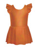 Solid Hologram Tank with Gather Sleeve Dress