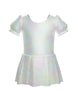 Solid Hologram Puff Sleeve Dress