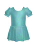 Solid Hologram Puff Sleeve Dress