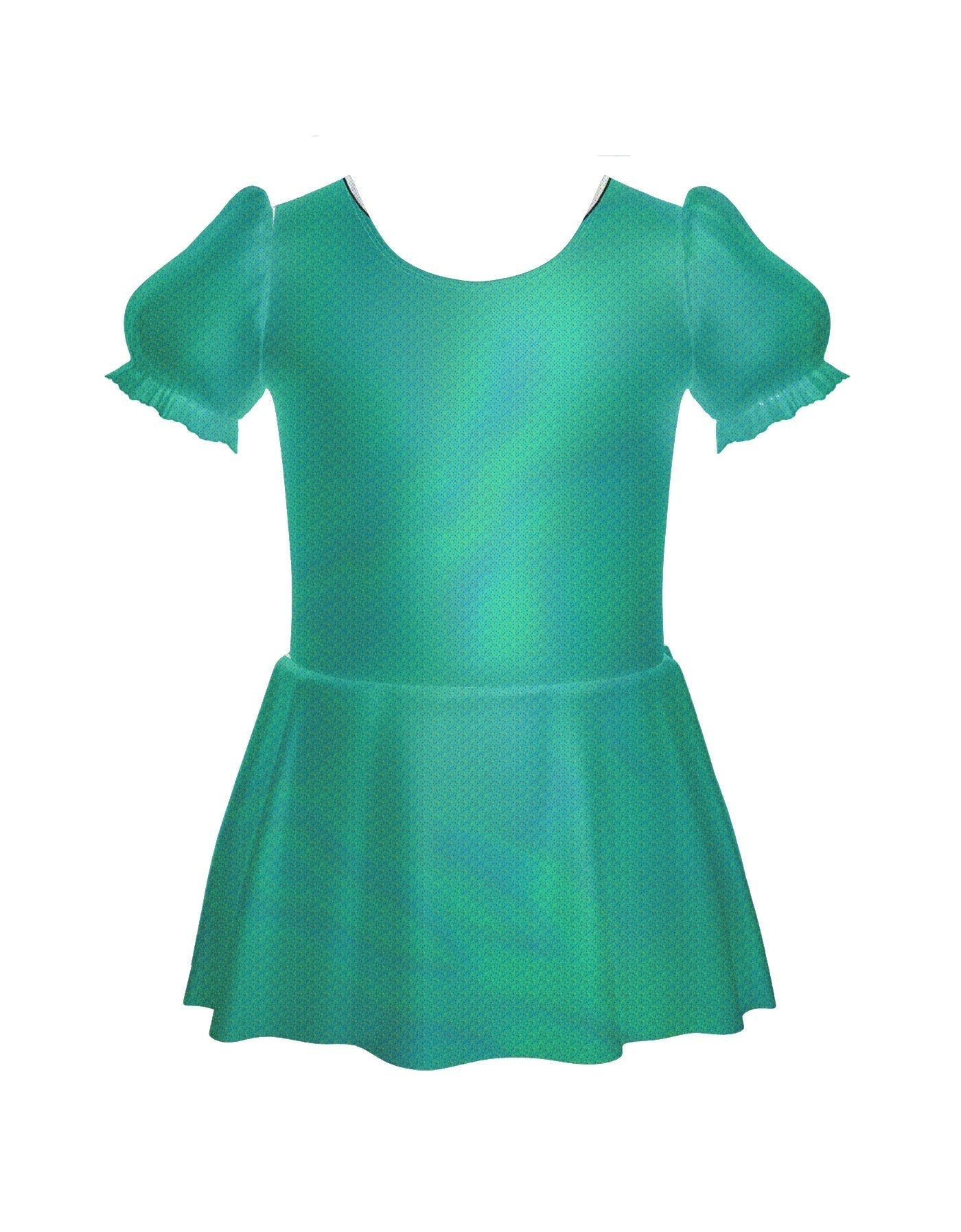 Solid Hologram Puff Sleeve Dress
