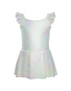 Solid Hologram Cami Dress with Flutter Sleeves