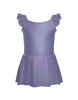 Solid Hologram Cami Dress with Flutter Sleeves