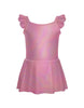 Solid Hologram Cami Dress with Flutter Sleeves