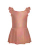 Solid Hologram Cami Dress with Flutter Sleeves