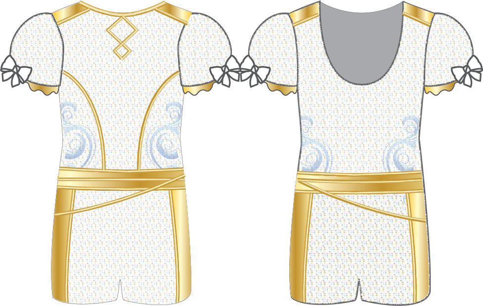 Huntress Golden Puff Sleeve Biketard