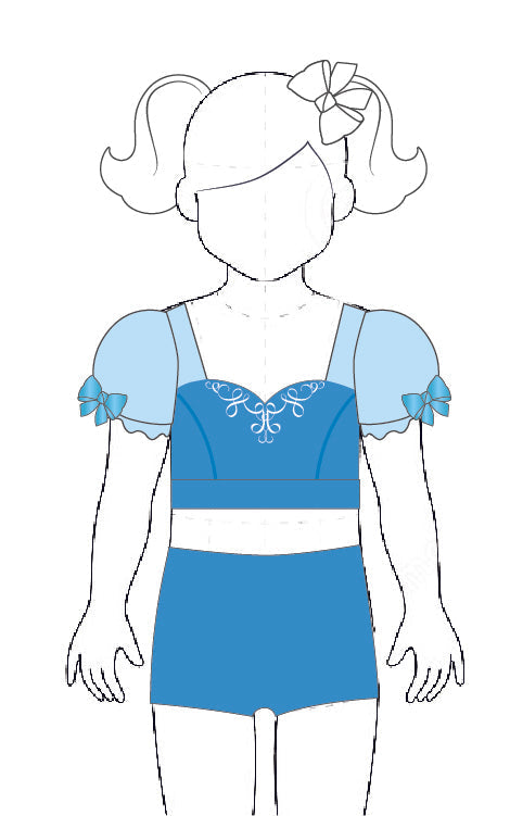 Custom Cinderella Sweetheart Puff Sleeve Crop Top