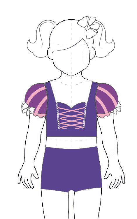 Custom Rapunzel Sweetheart Puff Sleeve Crop Top