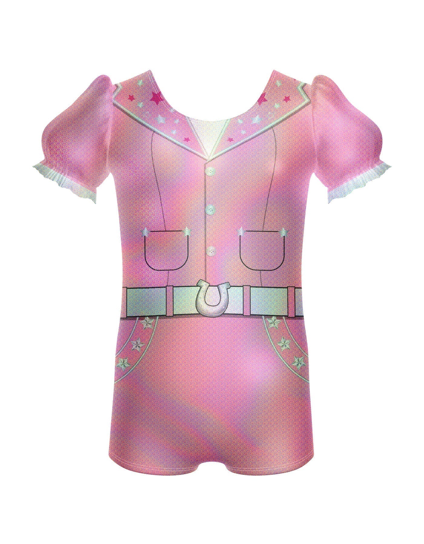 Cowgirl Baby Puff Sleeve Biketard