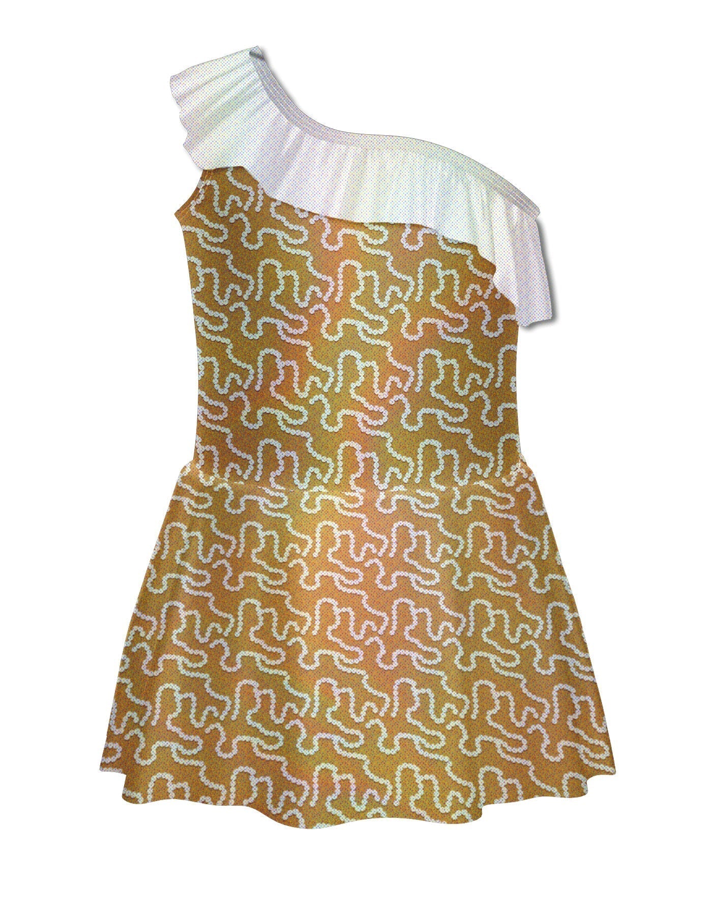 Disco Baby One Shoulder Dress with Ruffle